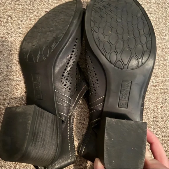 Black Perforated Sandals - Picture 3 of 4